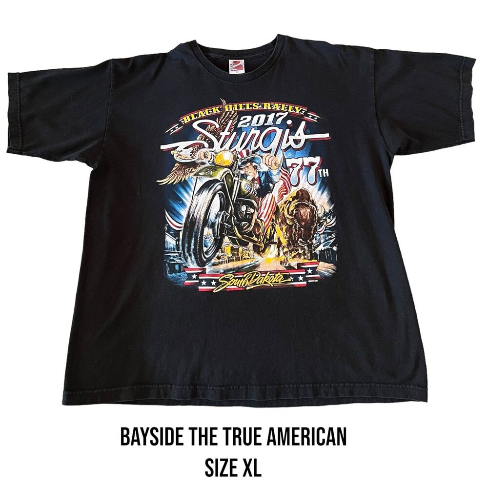 Sturgis 77th Annual 2017 Black Hill Rally Black Tee Shirt Men’s Size XL